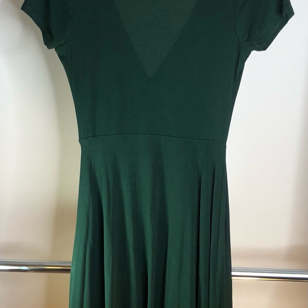 Forever 21 Dark Green Wrap-Style Large Mini Dress - Picture 9 of 11